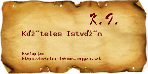 Köteles István névjegykártya