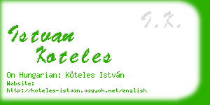 istvan koteles business card
